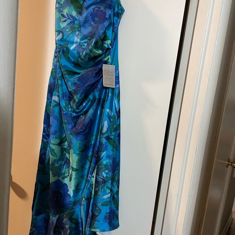 Floral One Shoulder Ruffle Cocktail Dress - Picture 10 of 13